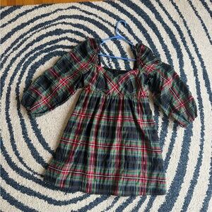 J. Crew Puff Sleeve Stewart Tartan Plaid Mini Dress Puff Sleeve